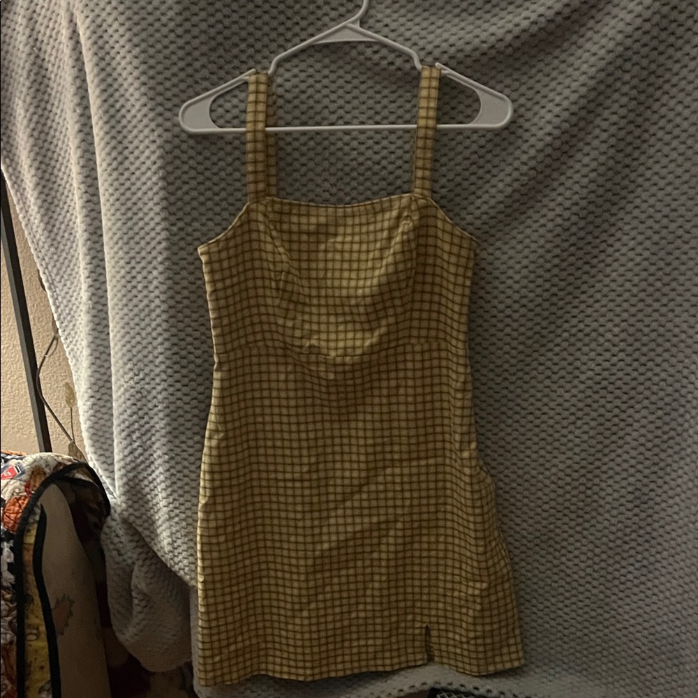Hollister Yellow Plaid Mini Dress